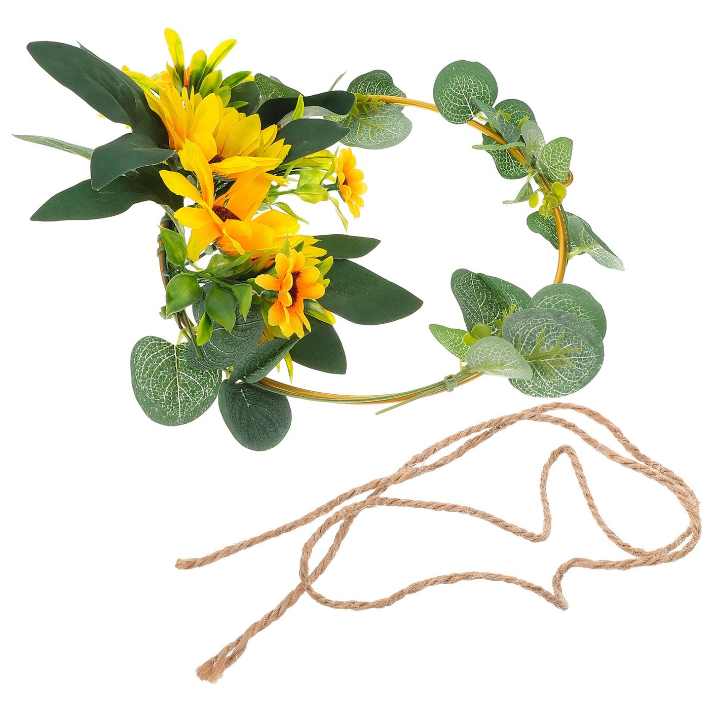 1PC Sunflower Garland Wreath Decor, Wedding Decoration Pendant, Wreath Artificial Wreaths fo Wedding, Festival Wreath Wall Hanging Decoration
