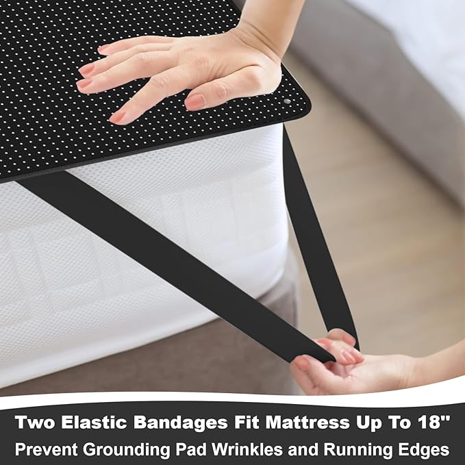 Grounding Mat for Bed,27 * 78 in Grounding Mat Queen Size with Grounding Tester Pen,Grounding Mattress Pad for Improved Sleep (27 * 78 in)