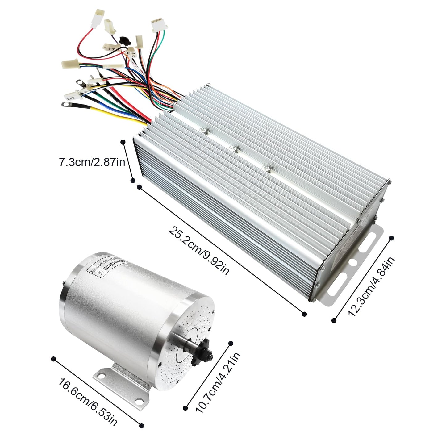 Electric Brushless DC Motor Kit, 72V 3000W E-Bike Brushless Motor Controller Kit 6000RPM Ebike DIY Conversion w/Handlebar Throttle for Go-Karts E-Scooter & Electric Bikes