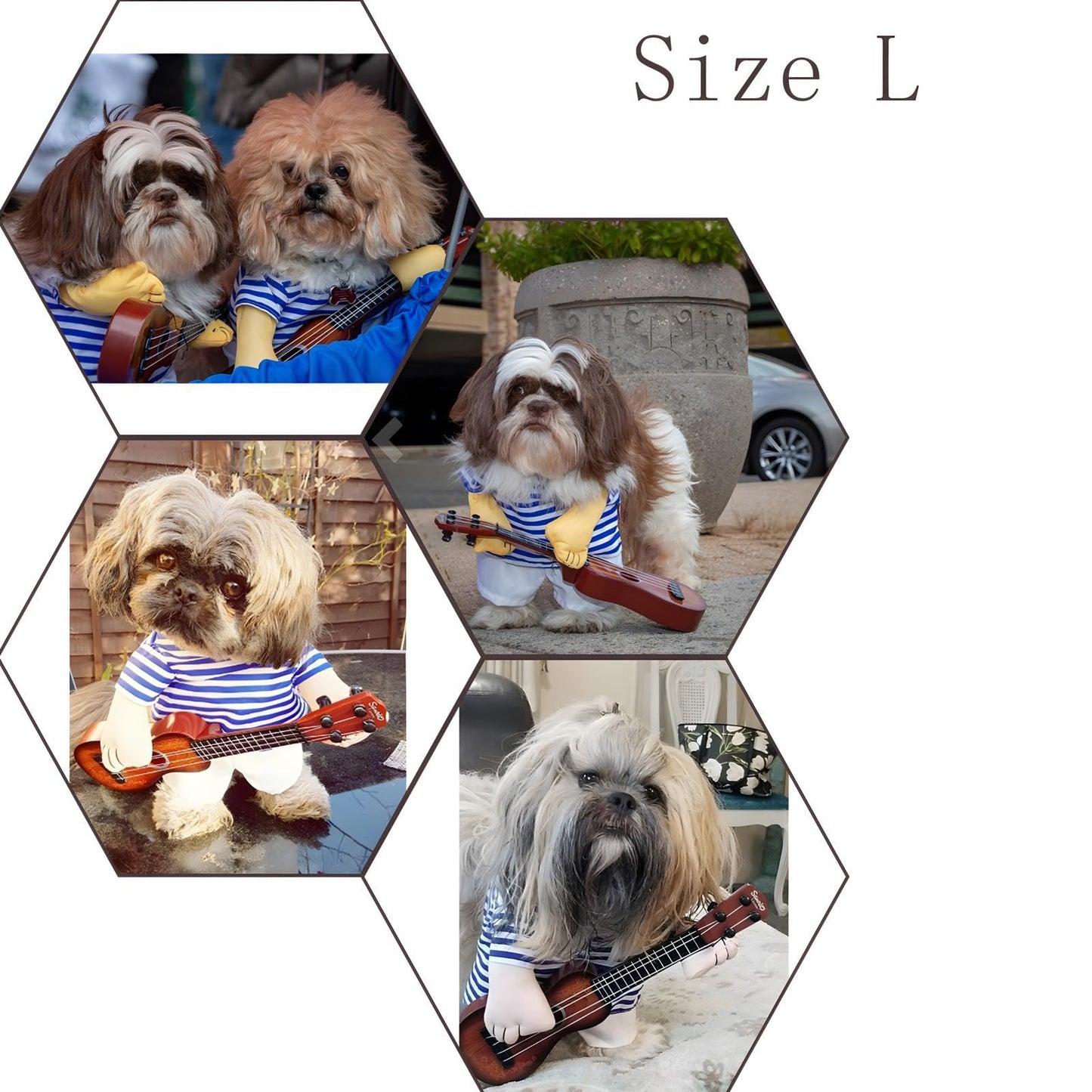 NACOCO Pet Guitar Costume Dog Costumes Cat Halloween Christmas Cosplay Party Funny Outfit Clothes (L)