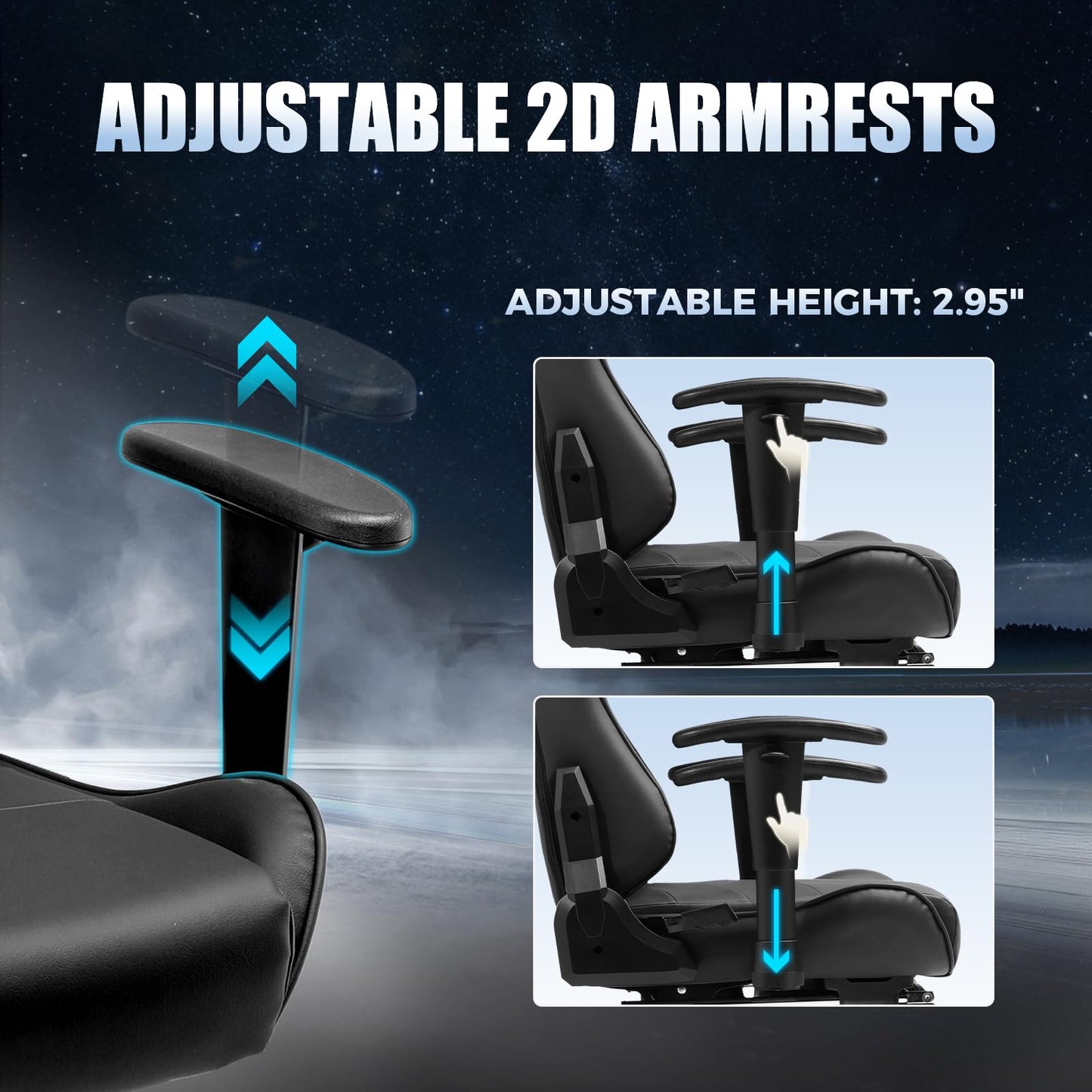 GTRACING Gaming Chair with Footrest, Height-Adjustable 2D Armrests, Racing Style Gamer Chairs for Adults - 160° Reclining Backrest, Computer Game Chair for Office, GT901 (Black)