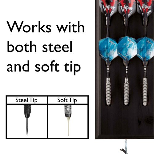 Viper Hideaway Cabinet & Steel-Tip Dartboard Ready-to-Play Bundle with Dart Accessories