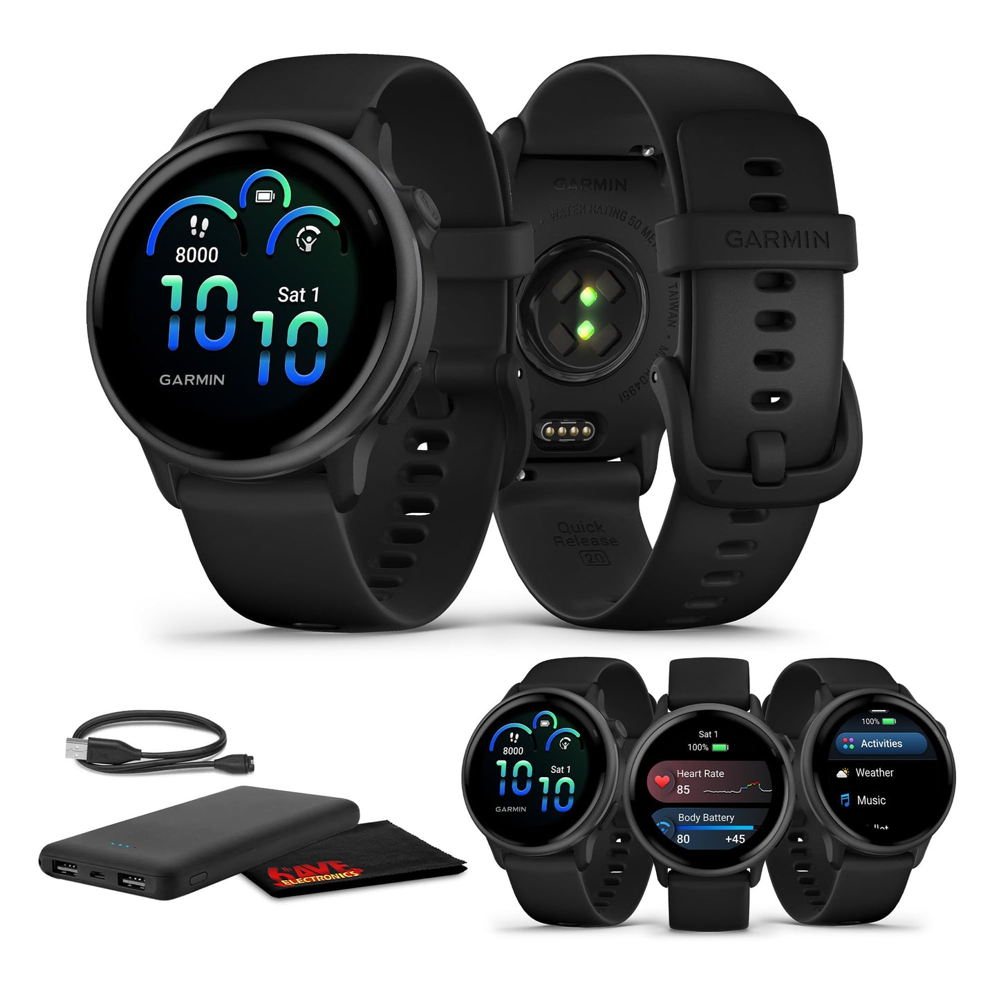 Garmin Vivoactive 6 Fitness Gps Smartwatch Amoled Display Slate With Black Silicone Band, 11-Day Battery, 80+ Sports Modes, Acti