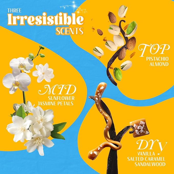 Sttes Perfume 02# (Original 602 Irresistible Sunshine)– Long-Lasting Hair Perfume for Women with Vanilla, Salted Caramel & Gourmet Notes – Sweet Scentual Fragrance Eau de Parfum 100ml (3.4 fl oz)