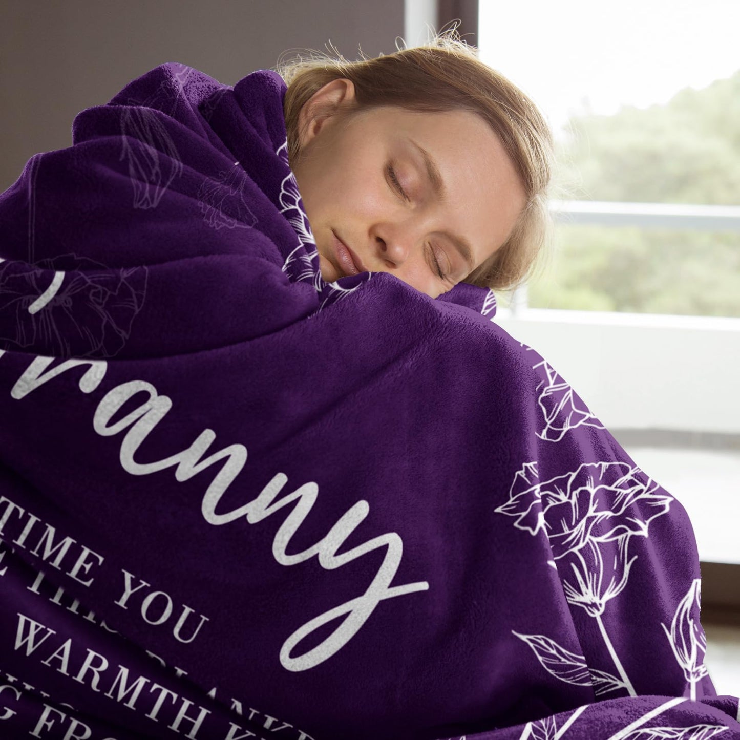 Granny Gifts, Gifts for Granny, Granny Birthday Gift from Grandkids, to My Granny Grandma Throw Blanket 50" x 60", Purple