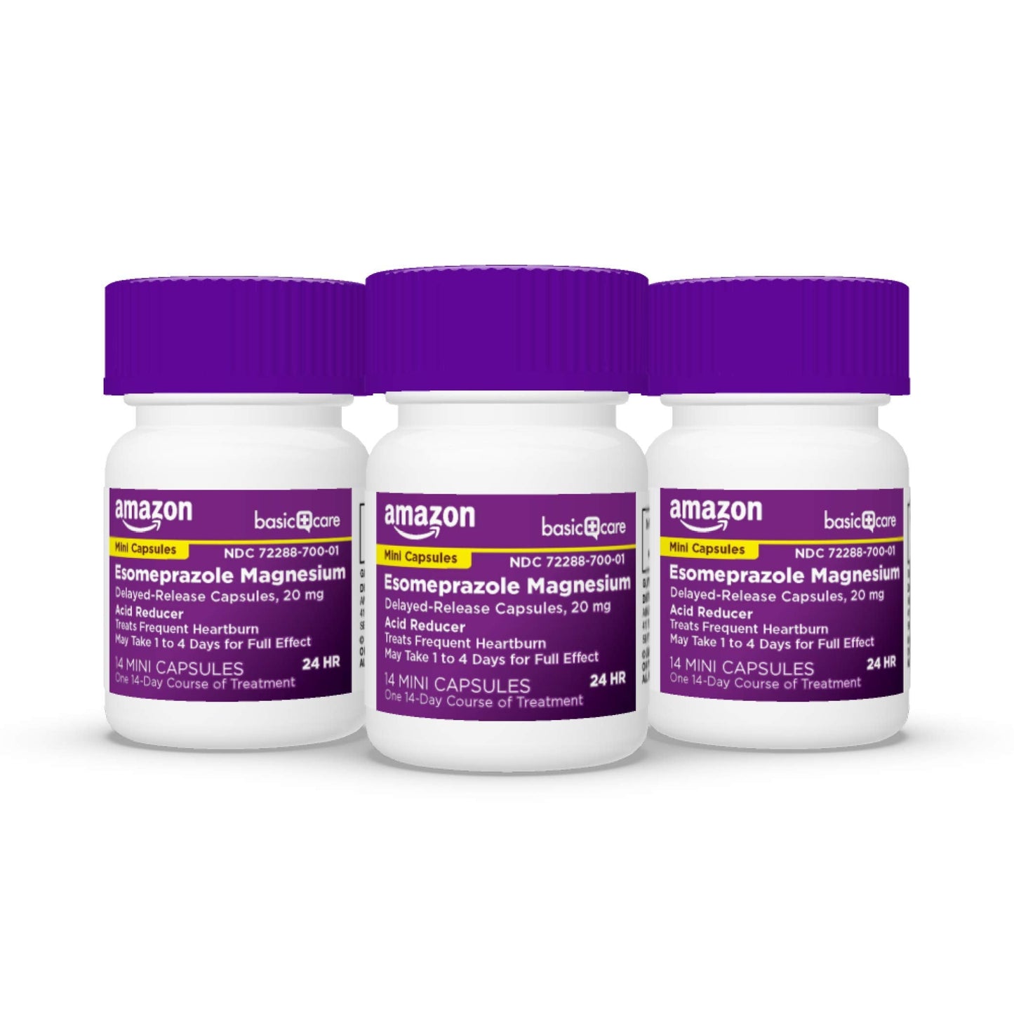 Amazon Basic Care Esomeprazole Magnesium Delayed-Release Mini Capsules, 20 mg, Acid Reducer, 24 Hour Heartburn Medicine, 42 Count