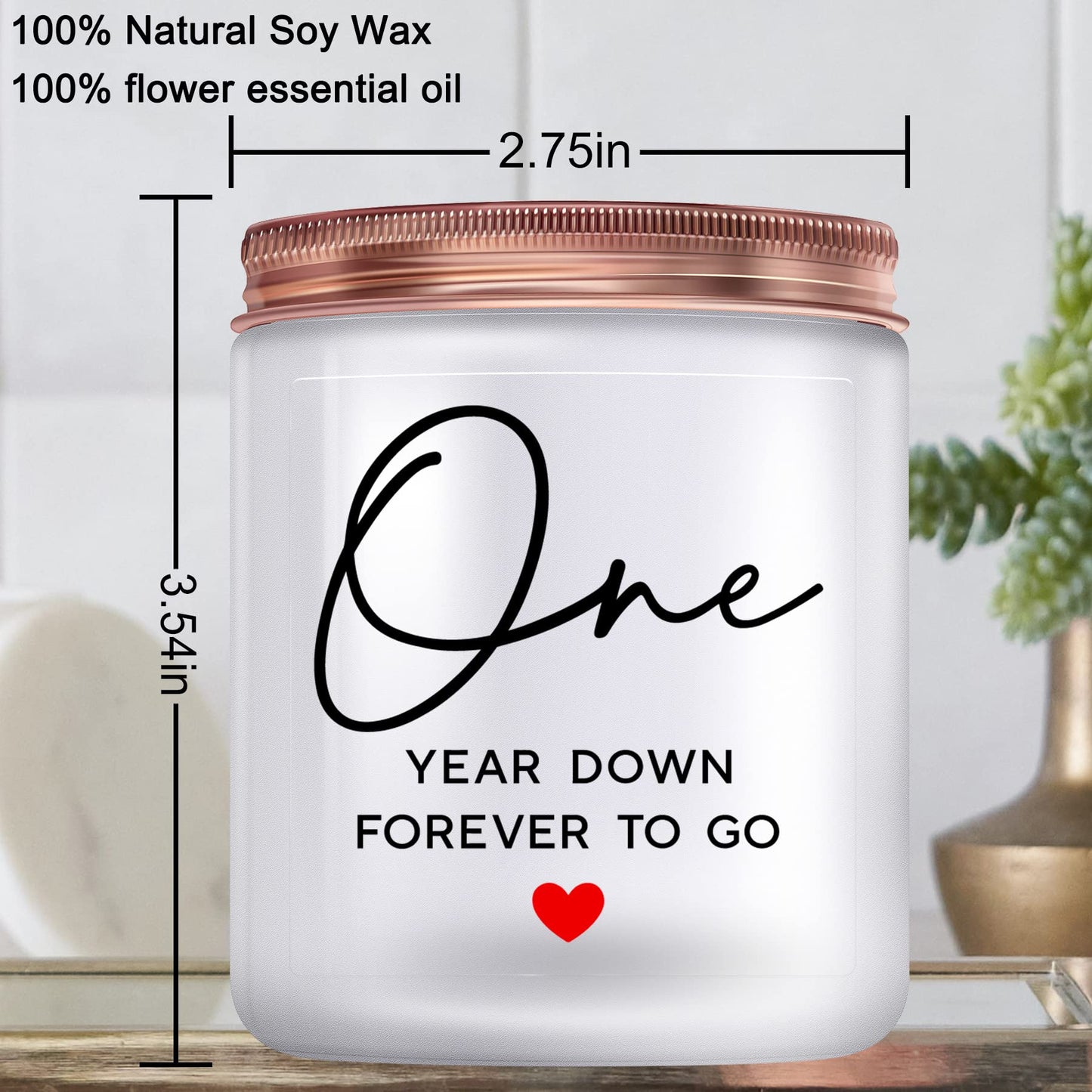 1 Year, 1th, One Year, First Anniversary Candles Gifts for Him Her Couple- Happy Paper Anniversary Girlfriend Boyfriend Wife Husband Gifts
