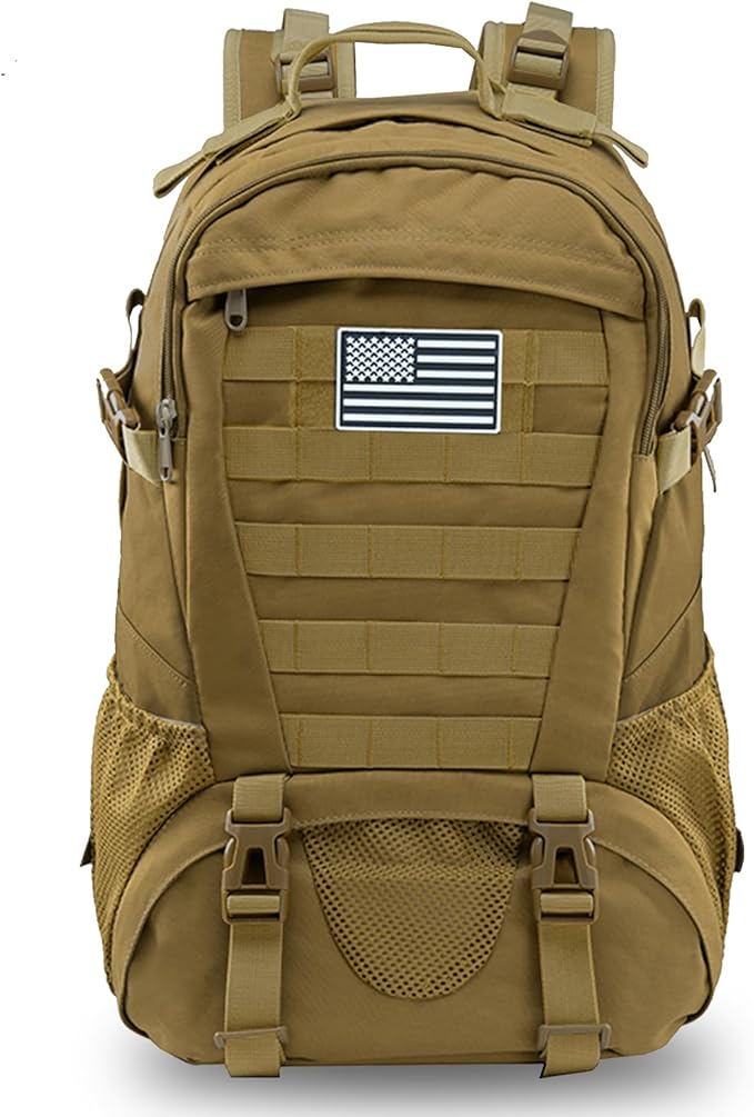 Jueachy Tactical Backpack for Men Hiking Day Pack Molle Military Rucksack Waterproof 30L EDC Bag with USA Flag Patch