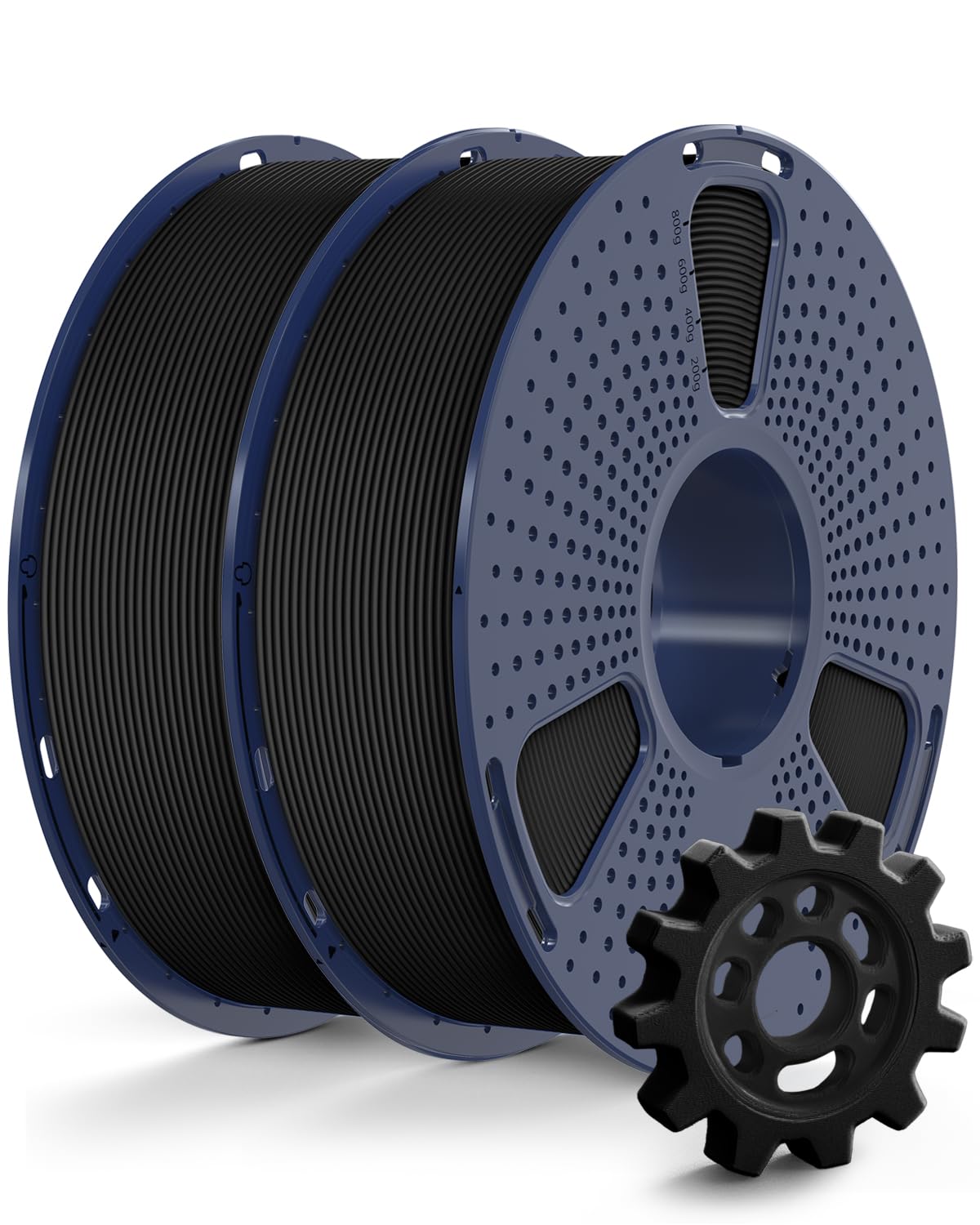 SUNLU High Speed PETG Filament 1.75mm Bundle, Less Stringing PETG 3D Printer Filament, 2kg in Total, 1kg per Spool, 2 Pack, Black+Black
