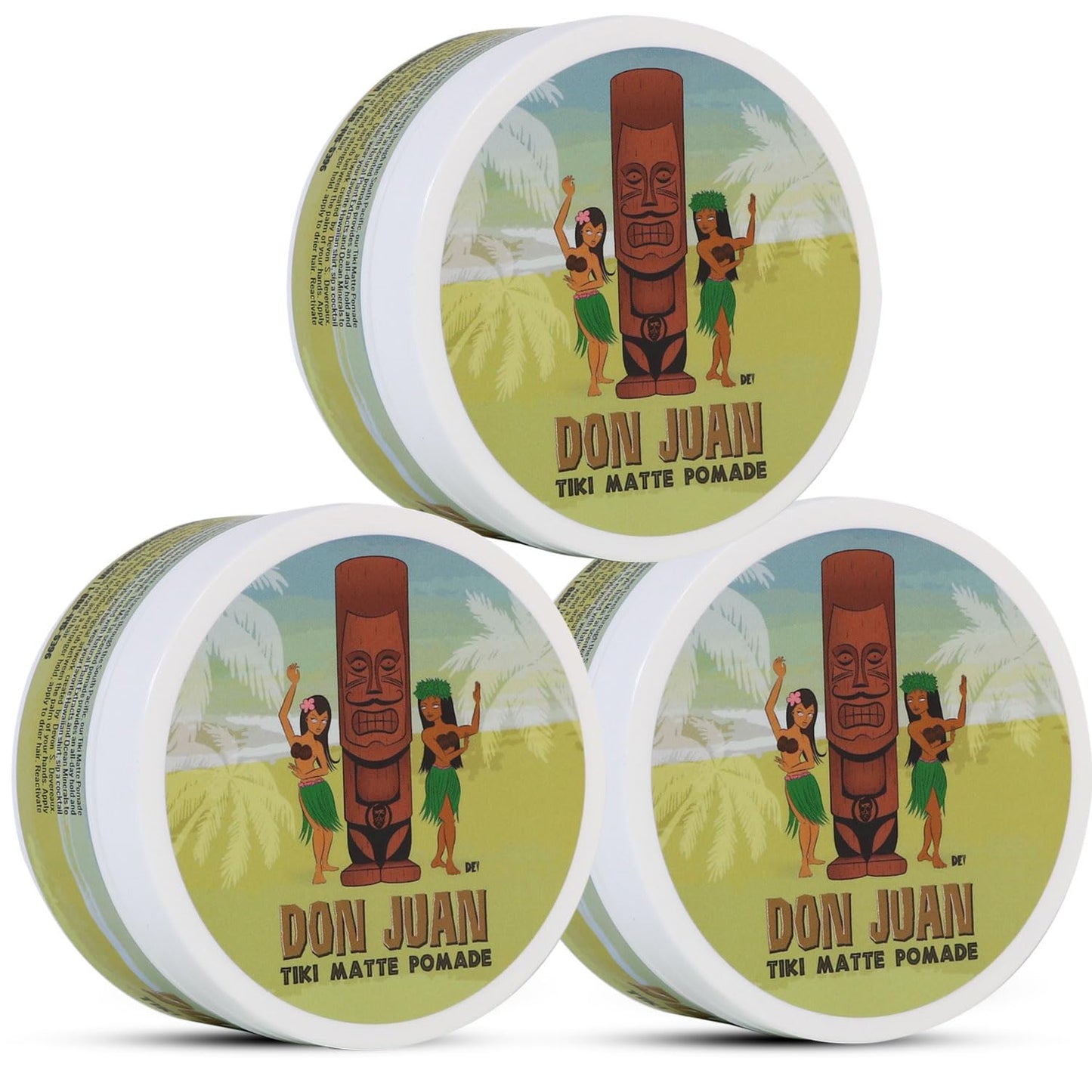 Don Juan Tiki Matte Pomade | Water Based | High Hold | Matte Finish | Natural Plant Extracts and Ocean Minerals | Mai Tai Tropic