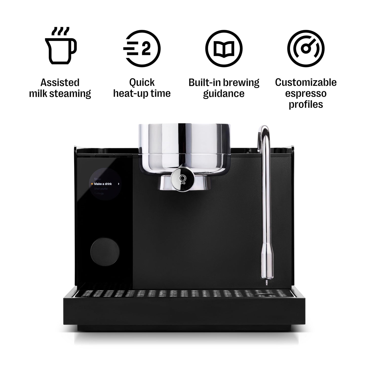 Fellow Espresso Series 1 Home Espresso Machine – 58mm Portafilter, 2 Minute Heat Up, Pressure Profiling, Precise Temperature Control, Assisted Milk Steaming, Built-In Guidance, Matte Black