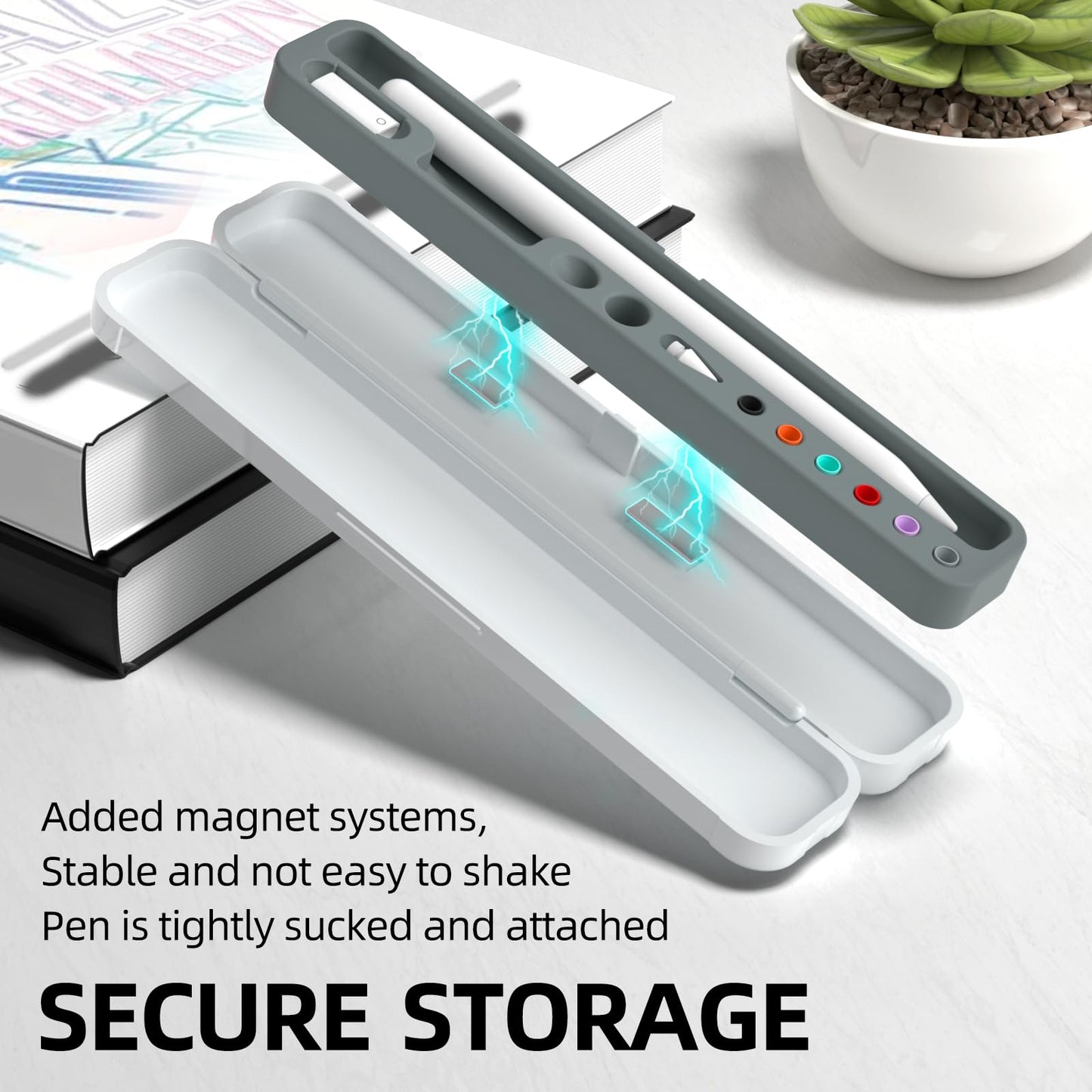 Azf Hard Pc&Silicone Magnetic Case For Apple Pencil Case(2Nd Generation/1St Gen/ (Usb-C) And Samsung Galaxy S-Pen Series Pencil