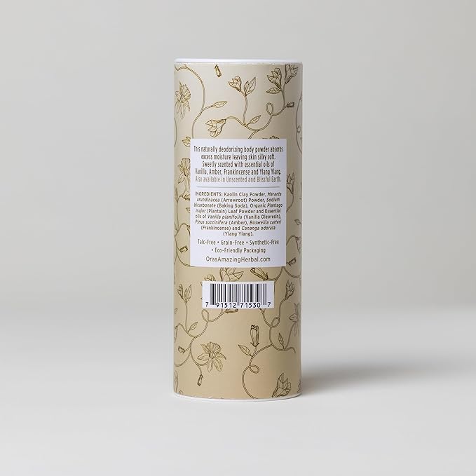 Body Powder for Women, Cornstarch and Talc Free Powder, Bath and Dusting Powder, Amber Oil, Frankincense Essential Oil, Ylang-Ylang, Vanilla, Warm Scent, Ora's Amazing Herbal, Sweet Love 2.5 oz 3 pack