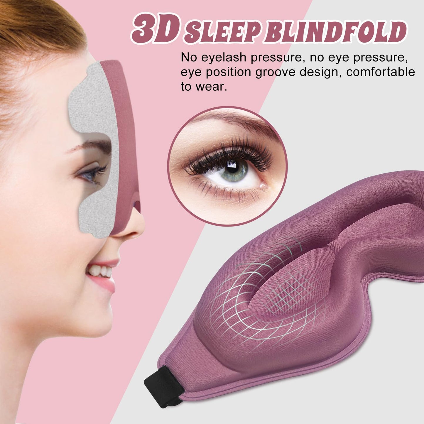 Clbxzwc 3D Advanced Eye Mask for Sleeping，Ultra Delicate Soft Skin Friendly Eye mask，100% Blackout Sleep Eye Mask for Sleep, Eyelash Extension Sleep mask