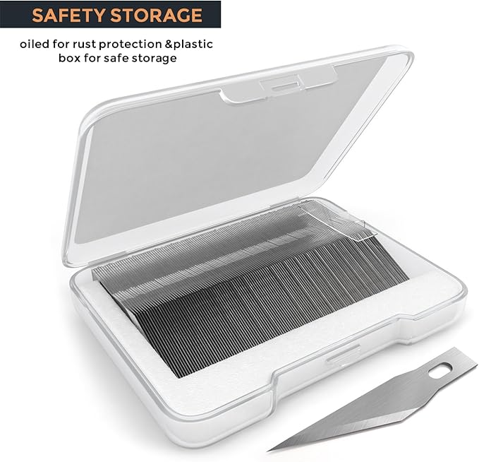 Nicpro 120 PCS Hobby Blades Set SK-5, Utility #11 Art Blades Refill Cutting Tool with Storage Case for Craft, Hobby, Scrapbooking, Stencil