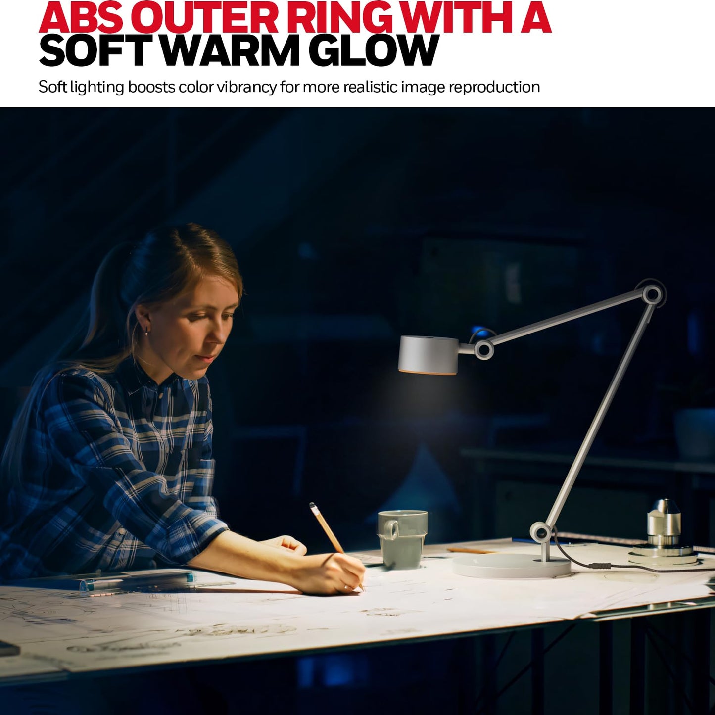 HONEYWELL LED Desk Lamp, 01A Sunturalux Desk Light for Home Office, 4000K Dimmable Eye Caring Natural Light Architect Lamp with Metal Swing Arm Lamp for Desk Craft Reading