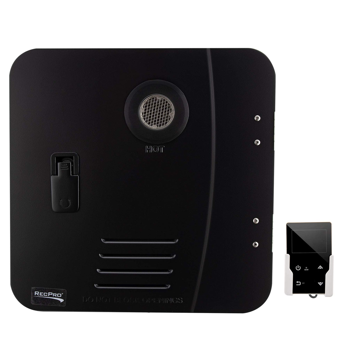 RecPro RV Tankless Water Heater | On Demand Hot | 42,000 BTU | Gas Water Heater | Remote Control Included (15" x 15" Door Size, Black)