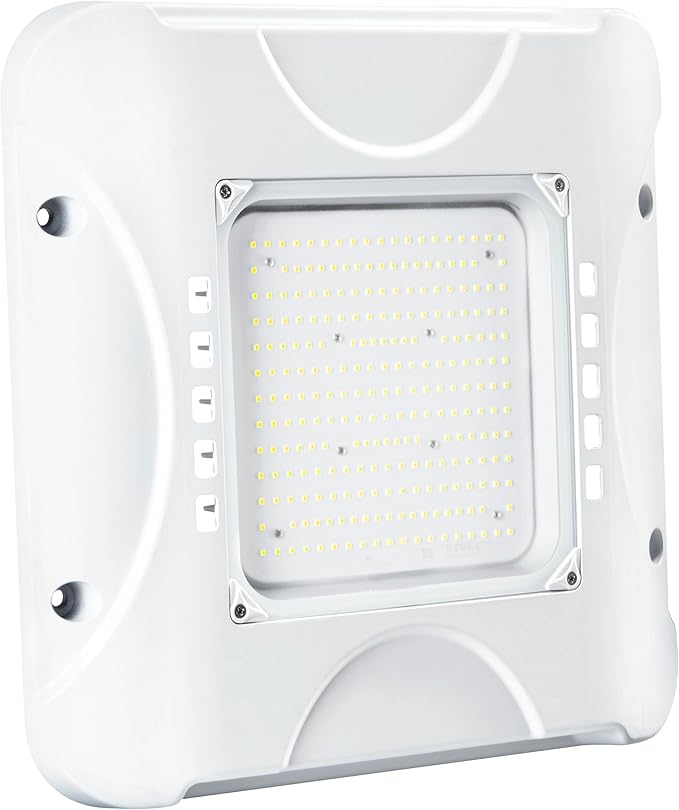 Parmida LED Canopy Light, 150W, 0-10V Dimmable, 100-277VAC, IP65 Waterproof, ETL, Shop Light, 5700K, 16.5" x 16.5", Gas St...