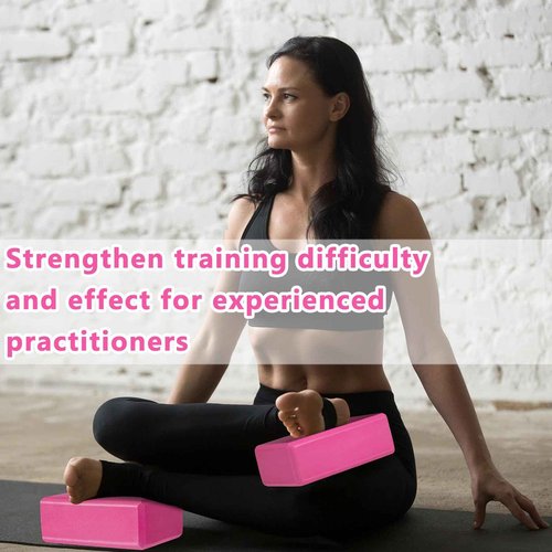20 Pcs Yoga Blocks 9''x6''x3'' High Density EVA Foam Bricks Yoga Foam Exercise Blocks Improve Strength Balance and Flexibility, Light Weight and Non-Slip Surface for Pilates Meditation (Rose Red)