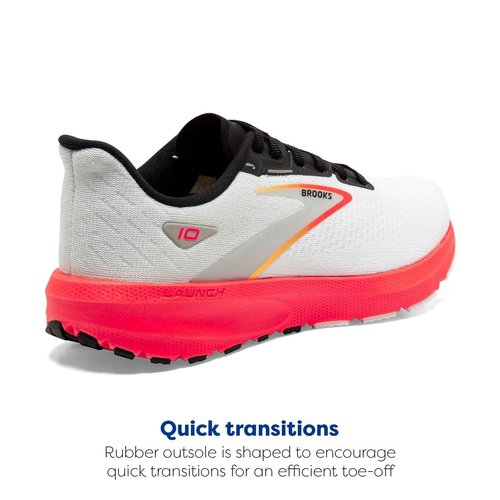 Brooks Men’s Launch 10 Neutral Running Shoe - Blue/Black/Fiery Coral - 12 Medium