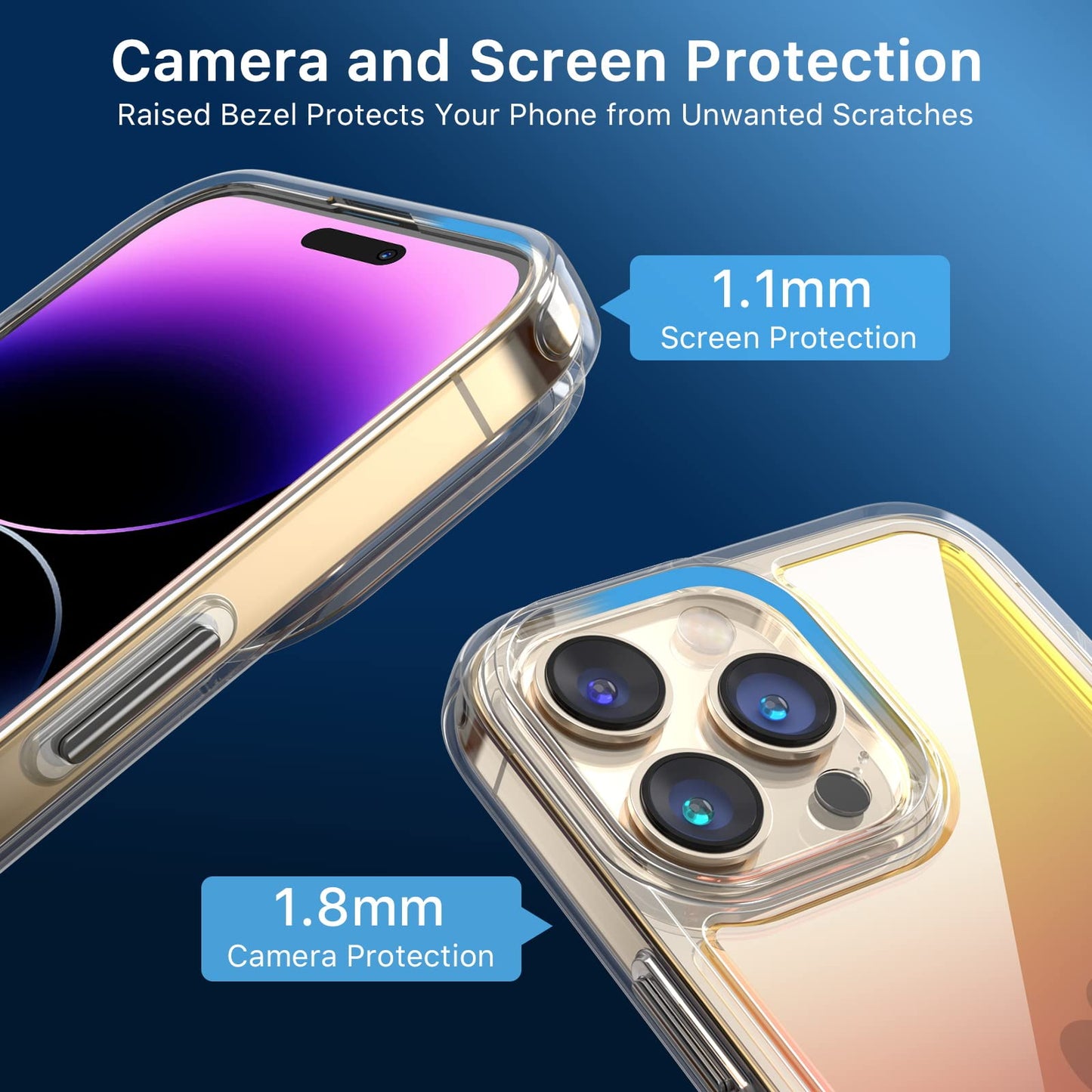M Mybat Pro Clear Bicolor Case For Iphone 14 Pro Case 6.1 Inch, Slim Stylish Mood Series Military Grade Drop Shockproof Non-Yell