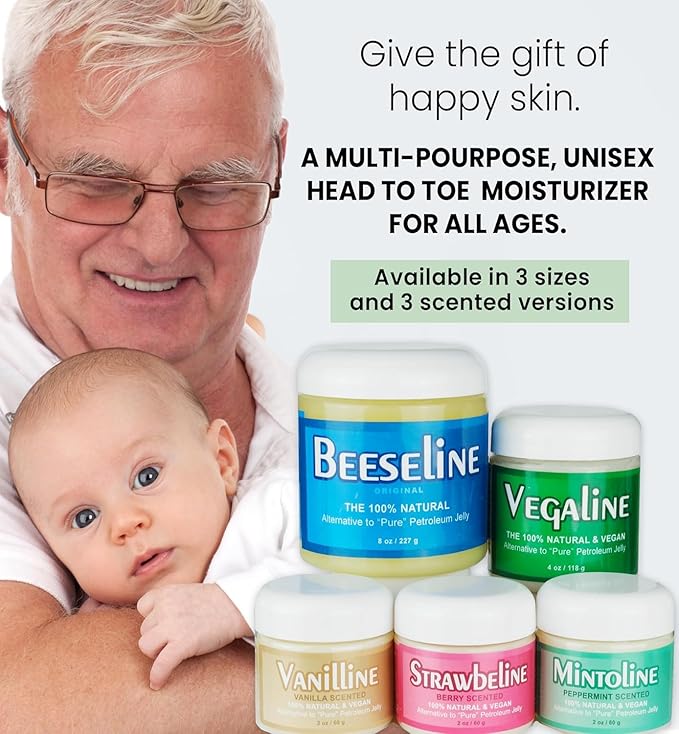 Beesaluxe Vegaline - 100% Natural, Vegan & Hypoallergenic Alternative to Petroleum Jelly - Unpetroleum - Lips, Hands, Baby, Makeup Remover and More (4 Ounce)