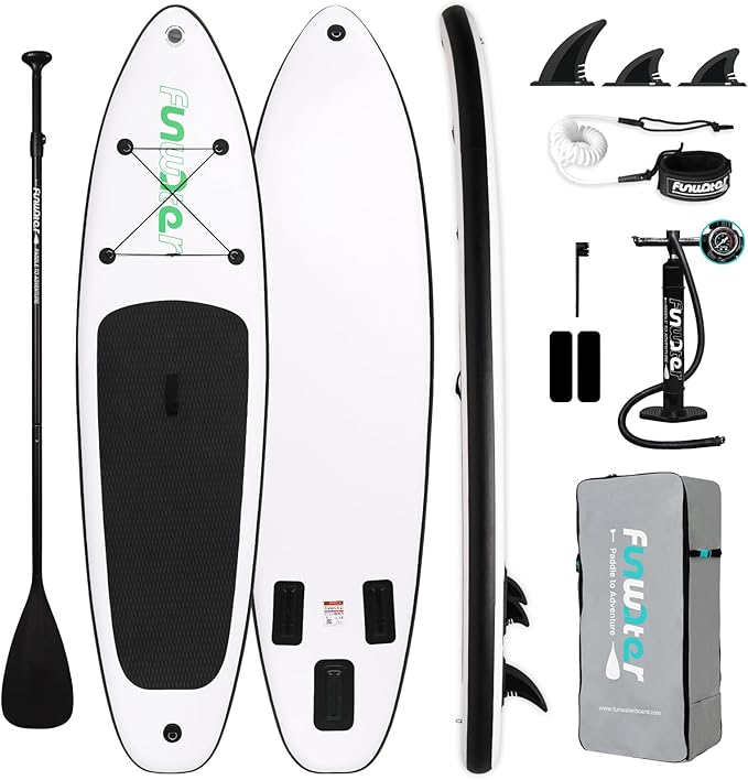 FunWater Inflatable Ultra-Light Stand Up Paddle Board for All Skill Levels with Premium SUP Paddleboard Accessories,Non-Sl...