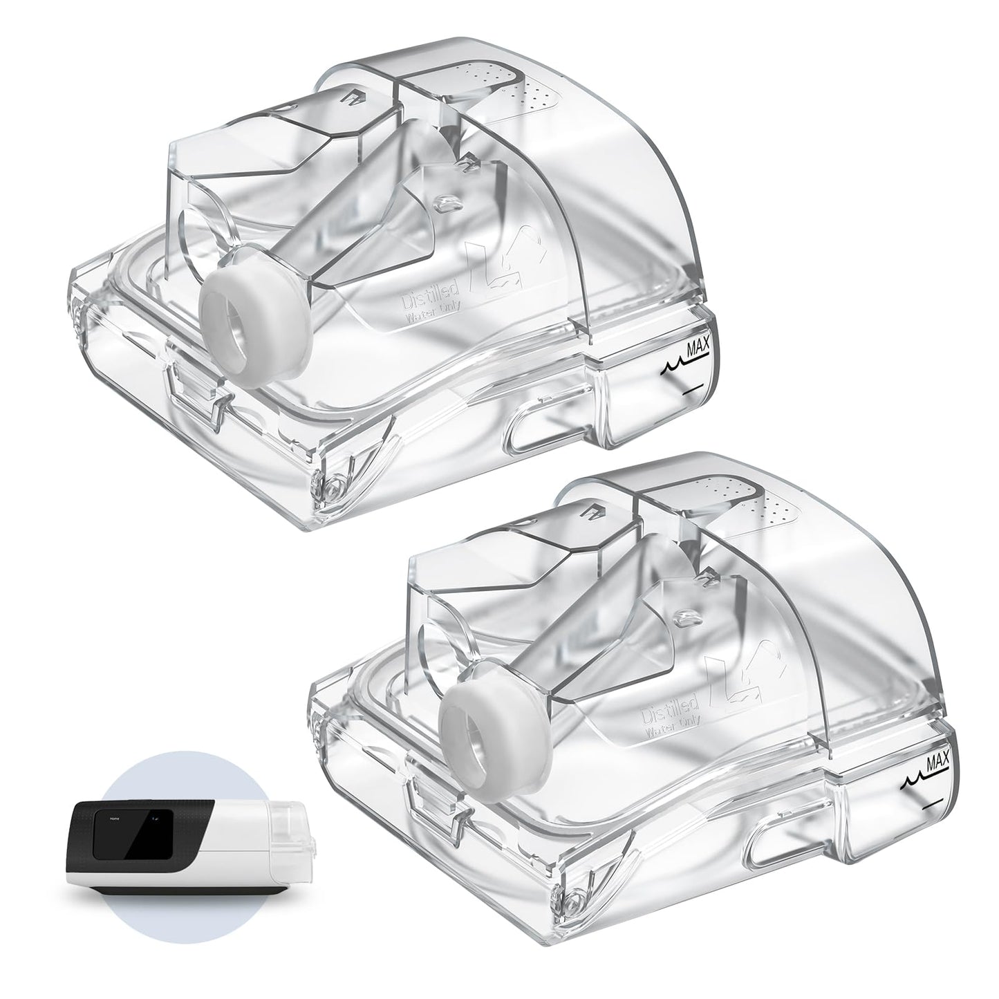 2-Pack Replacement Water Chamber for AirSense 11 and AirCurve 11, FSA/HSA Eligible, Water Tank Compatible with HumidAir Standard Tub for Air11 Devices, Heated CPAP humidifier, Airsense 11 Supplies