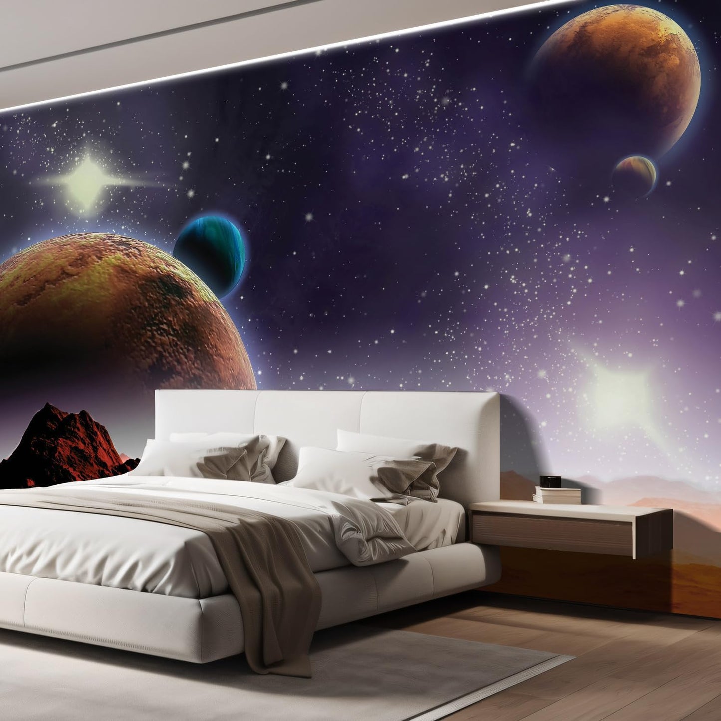 wall26 Peering into a Vibrantly Colored Space Wall Mural, Removable Sticker, Home Decor - 132x168 inches