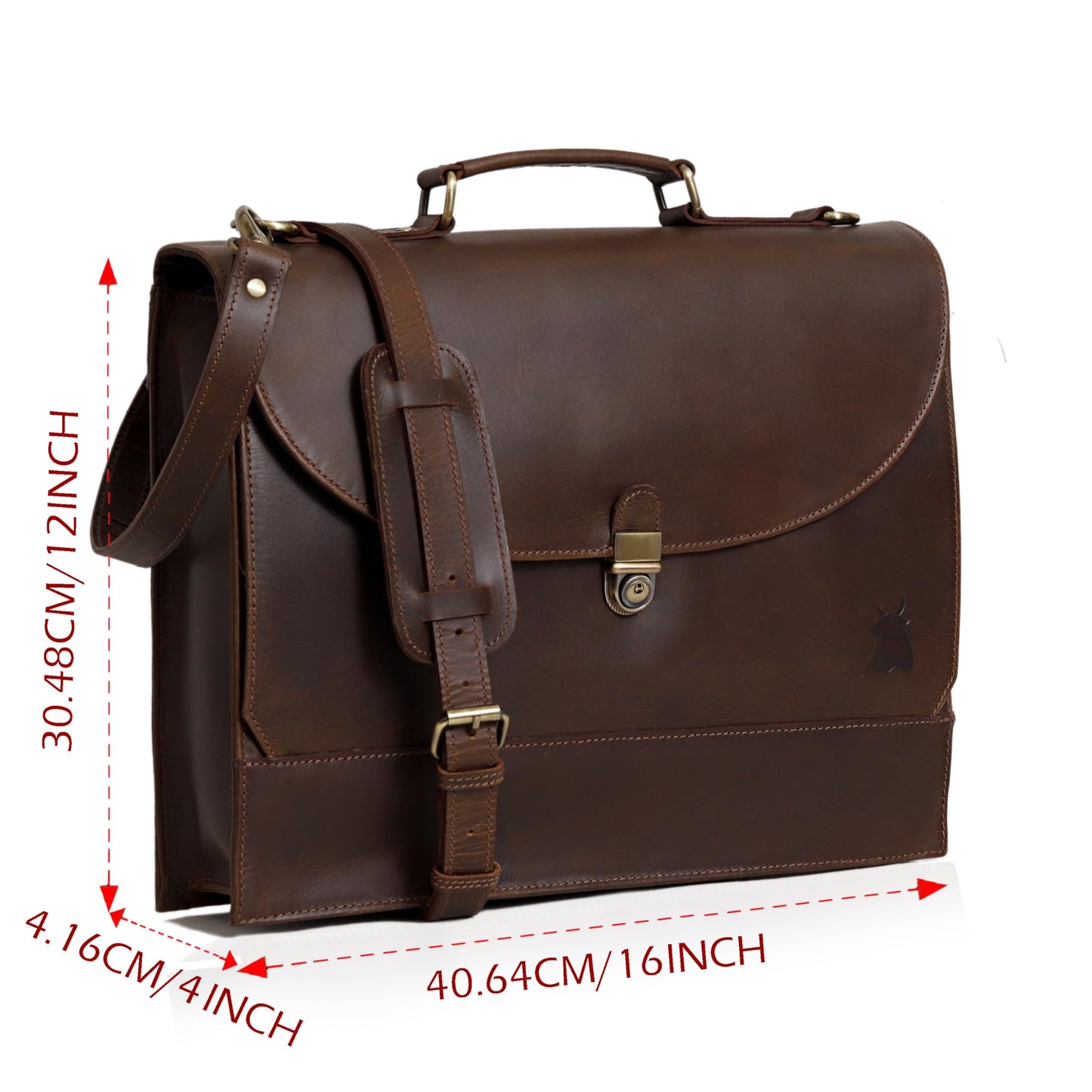 Leather Farm Messenger Bag for Men & Women 16 Inch – Premium Vintage Handmade Laptop Briefcase Satchel, Mens Leather Shoulder Crossbody Bag, Genuine Leather Computer Bag with Adjustable Strap Brown