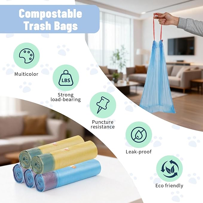 5 Rolls Litter Bags Compatible with Petcove – 18 x 16 in Durable Automatic Litter Box Bags, Strong Kitty litter box liners for Easy, Mess-Free Disposal