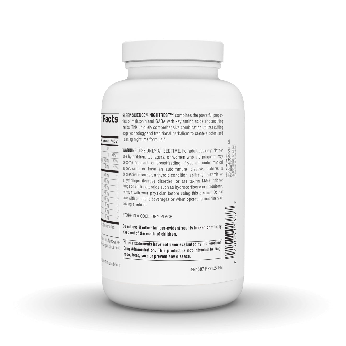 Source Naturals Night Rest with Melatonin - Multi Nutrient and Herb Complex - 200 Tablets
