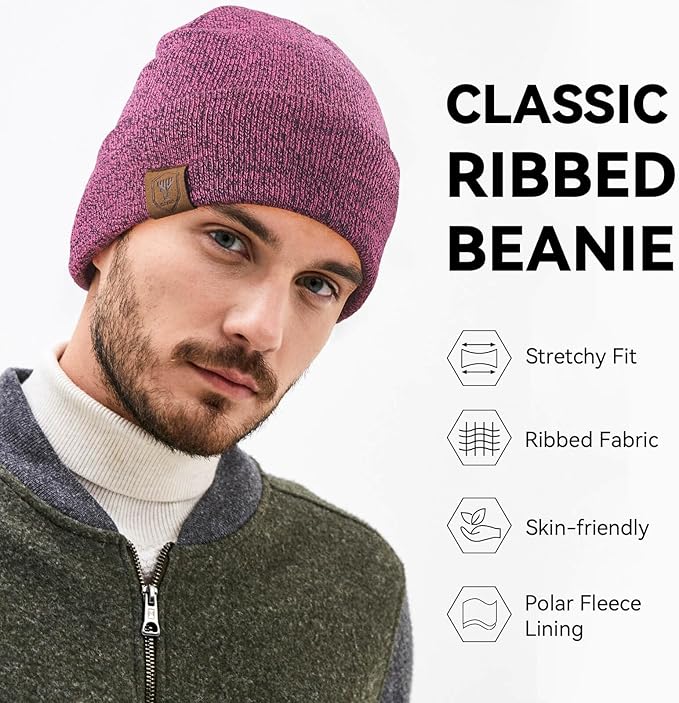 OZERO Winter Beanie Daily Hat - Thermal Polar Fleece Ski Stocking Skull Cap for Men and Women