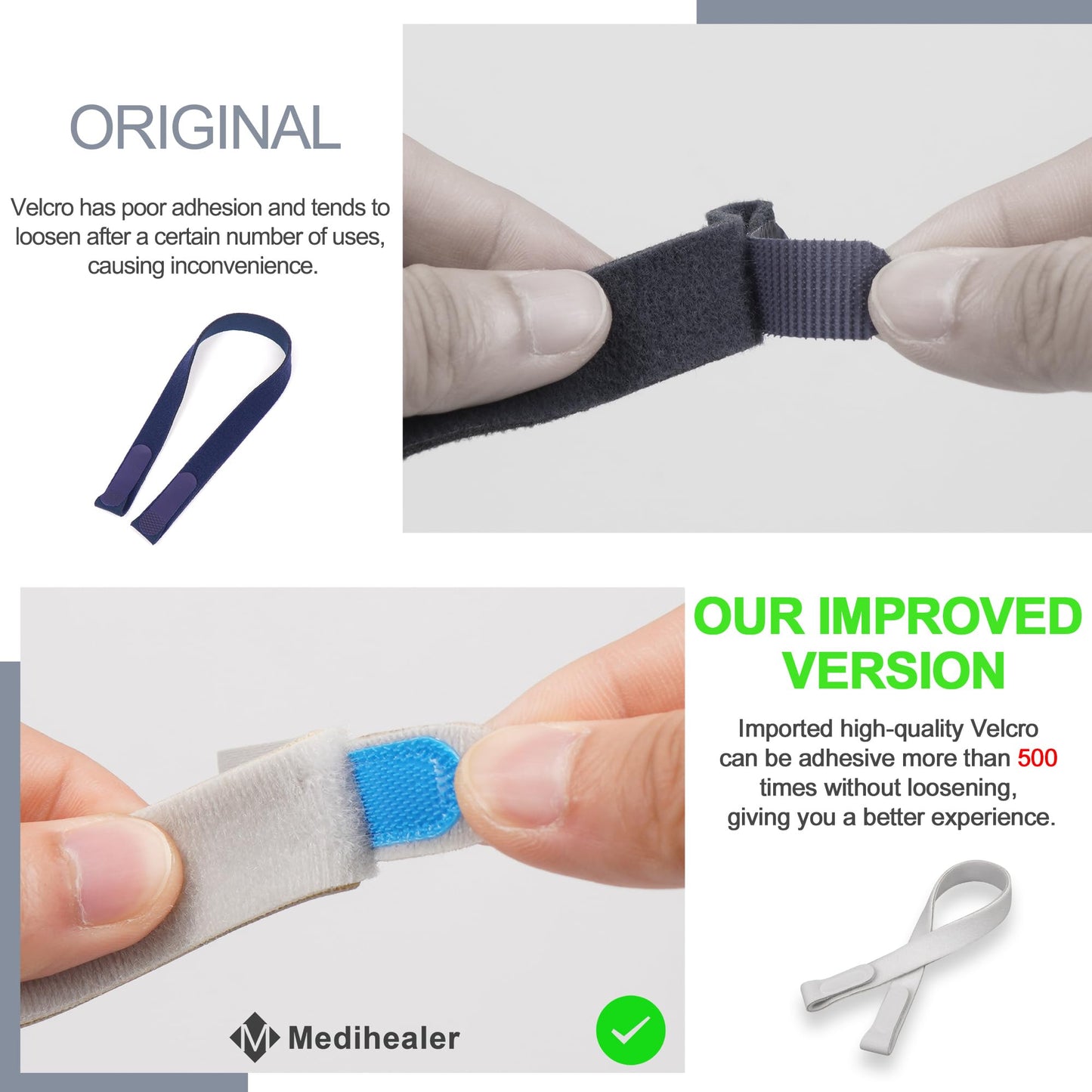2 Packs Replacement Frame Headgear Assembly for Swift FX| Including 2 Frame &2 Headgear and 4 pcs Strap Covers, Great-Value Supplies by Medihealer.
