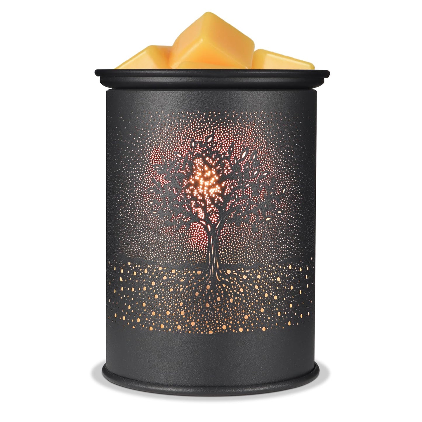Metal Wax Melt Warmer, Candle Wax Warmer for Scented Wax Melter,Electric Wax Melts Wax Cubes Black Candle Lamp for Home Office Decor,Wax Burner as Gifts for Mom Grandma Women Girls (Tree)…