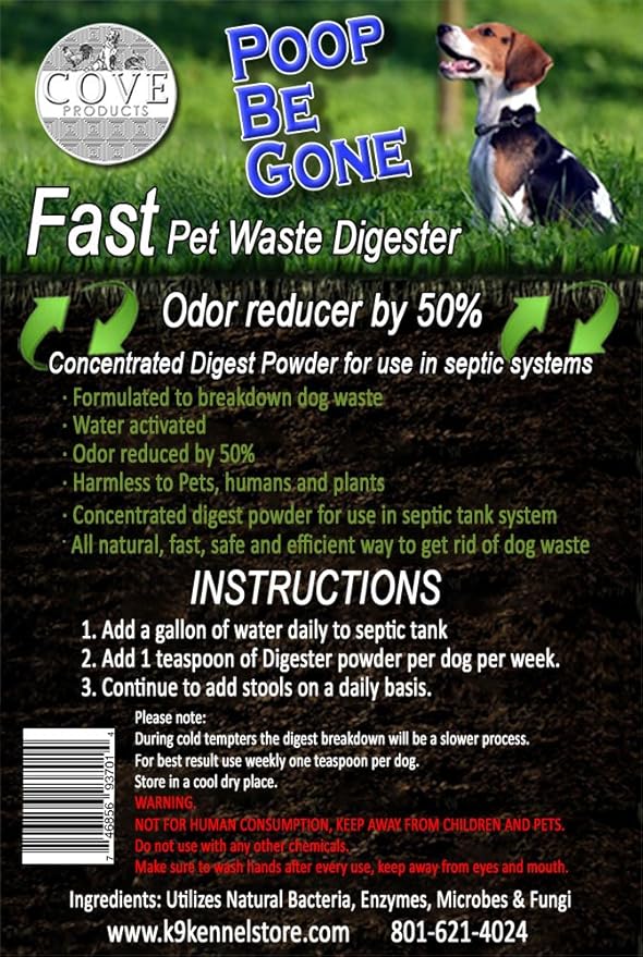 Poop Be Gone Dog Waste Eliminator Powder, 1-Year Supply