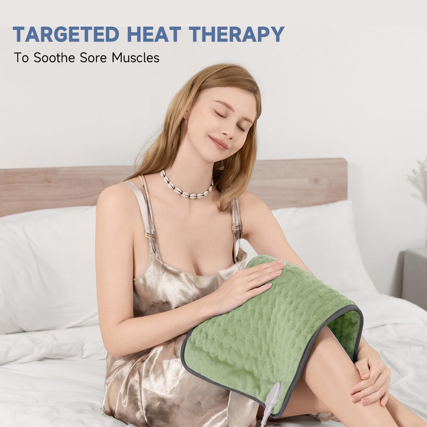 Electric Heating Pad for Pain Relief, Soft Heat Wrap for Neck, Back, Legs, Moist/Dry Heat, 6 Heat Settings & Auto Shut-Off, Gift for Mom, Dad, Grandma, Grandpa