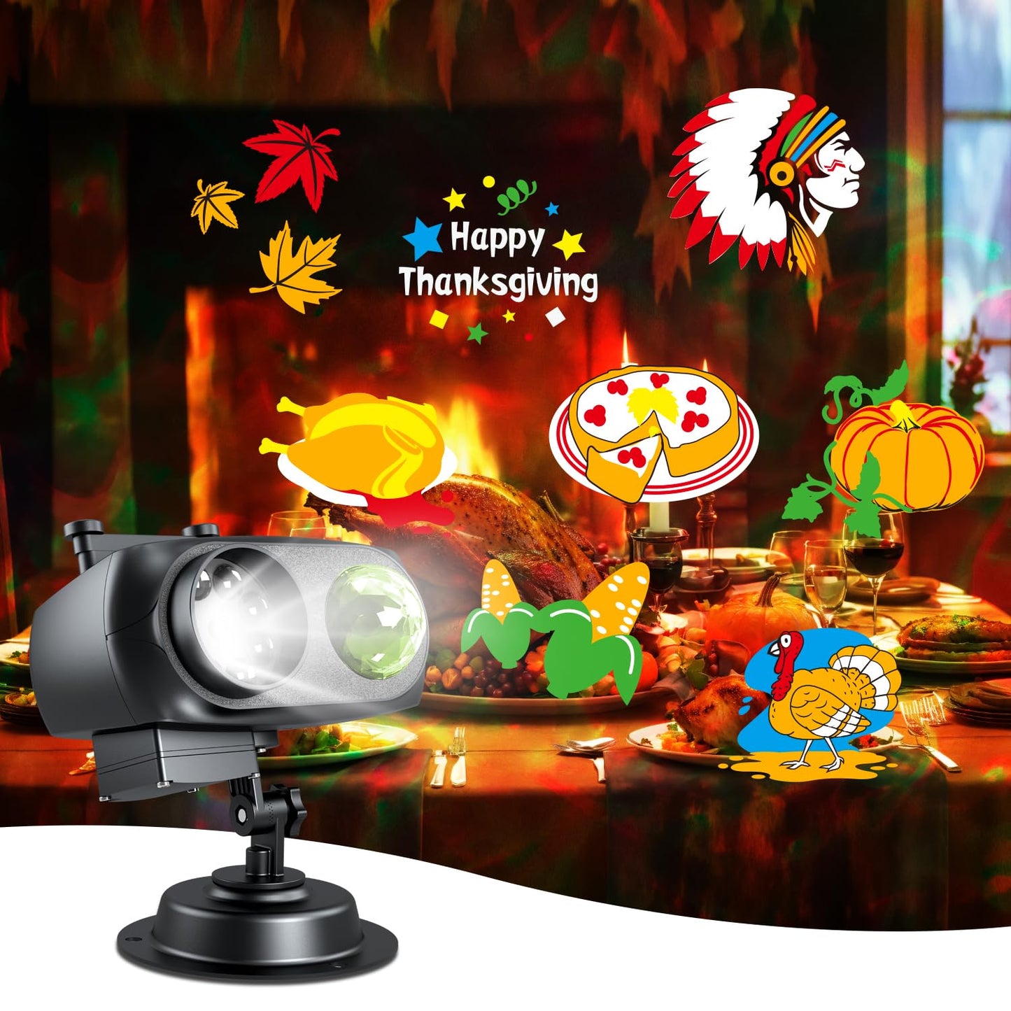 LJBESTM Christmas Projector Lights Outdoor, Halloween Projector， Holiday Projector Lights with 12 Slides for Yard Lawn, Christmas & Halloween Decor，Thanksgiving, 4th July, Easter Lighting
