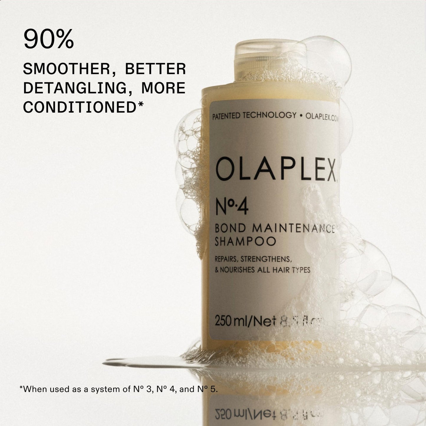 Olaplex N.4 Bond Maintenance Shampoo, Repairs, Strengthens, & Nourishes All Hair Types, Adds Shine & Leaves Hair Feeling Soft, 3