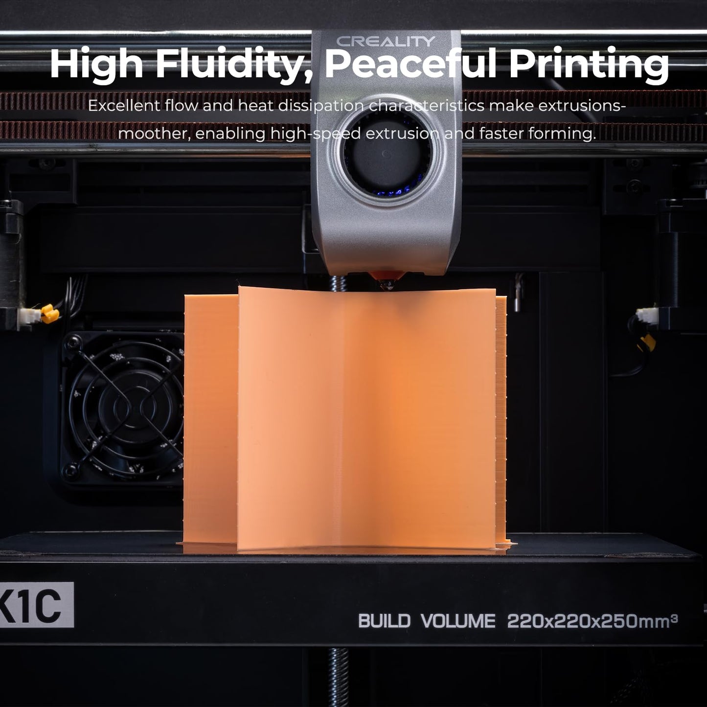 Creality High Speed PLA Filament 1.75mm, 3D Printer Filament for 300mm/s 3D Printing, Rapid PLA Dimensional Accuracy +/- 0.02 mm 1Kg Cardboard Spool(2.2lbs) for FDM 3D Printers (Orange)