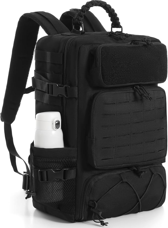 Tsrgsn Tactical Backpack for Men, Travel Gym Backpack with Shoe Compartment, Day Pack Large Sports HiKing Military Rucksac...