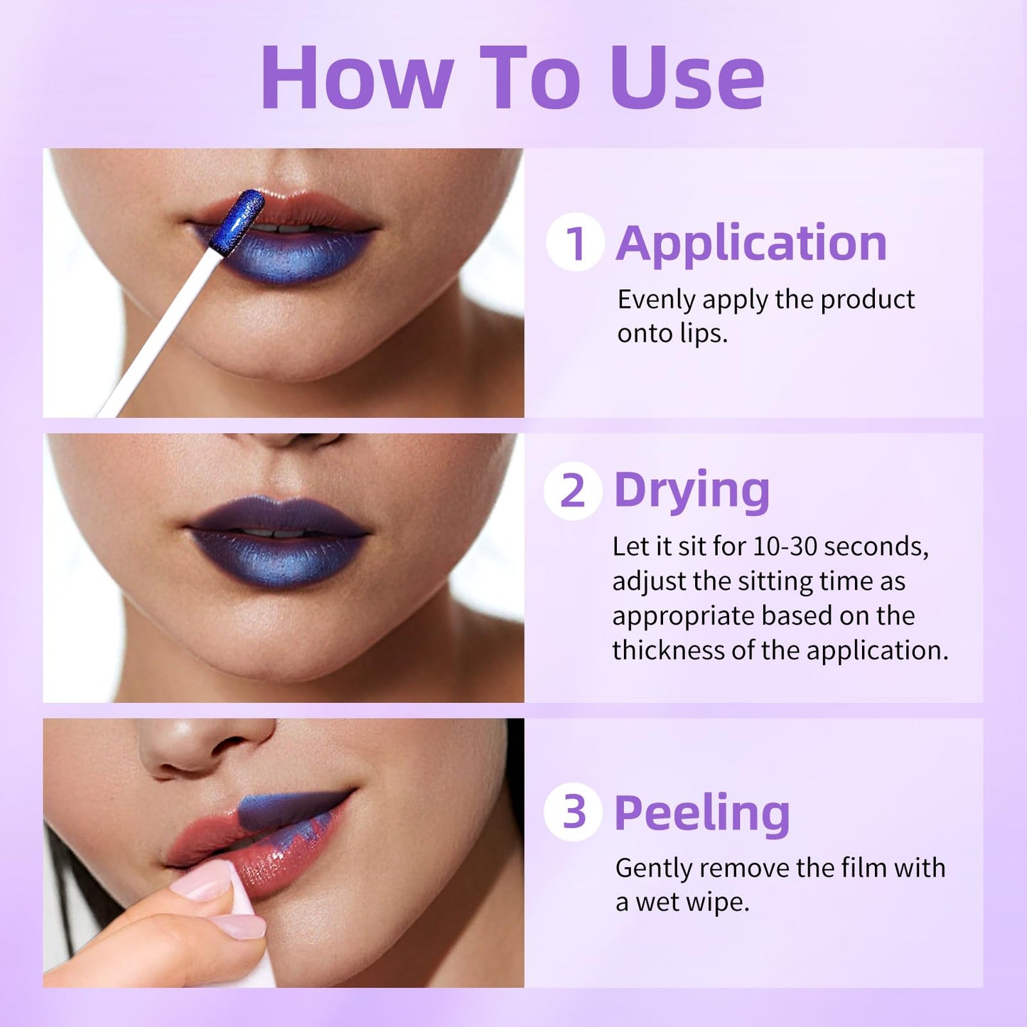 KIMUSE Lip Stain Masque: Peel Off Lip Stain Long Lasting Waterproof 12HR Transfer Proof & Hydrating Tint, Instant Lip Color With