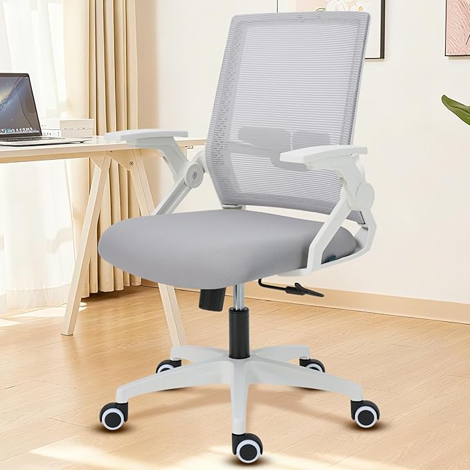 Msdizuo Office Chair Ergonomic Desk Chair, 400lbs Home Mesh Office Desk Chairs with Wheels, Comfortable Gaming Chair, High Back Office Copmuter Chair for Long Hours(White)