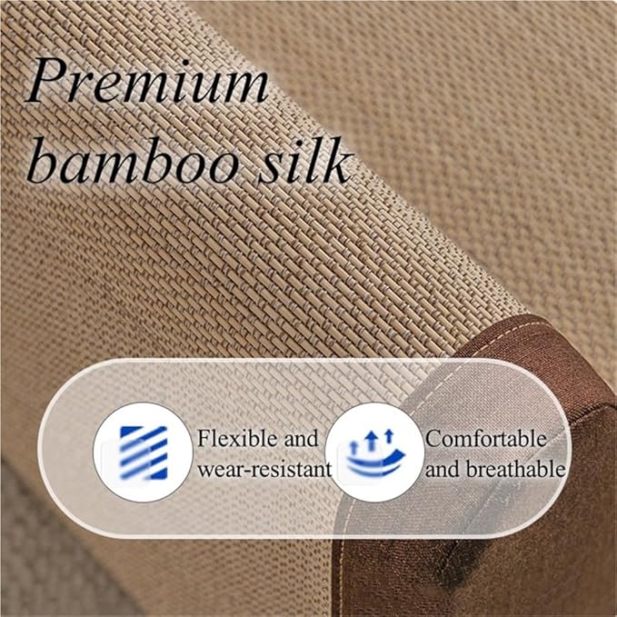 Floor Chair with Back Support, Bamboo Low Meditation Chair, Tatami Chair with Soft Cushion, Versatile Legless Chair for Living Room, Bedroom, Bay Window(Brown)