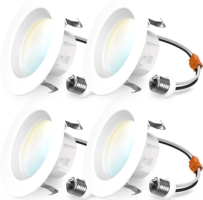 Sunco 4 Inch LED Recessed Lights, Retrofit Can Lighting, 660 LM, 11W (40W Equivalent), Selectable CCT 2700K/3000K/3500K/40...
