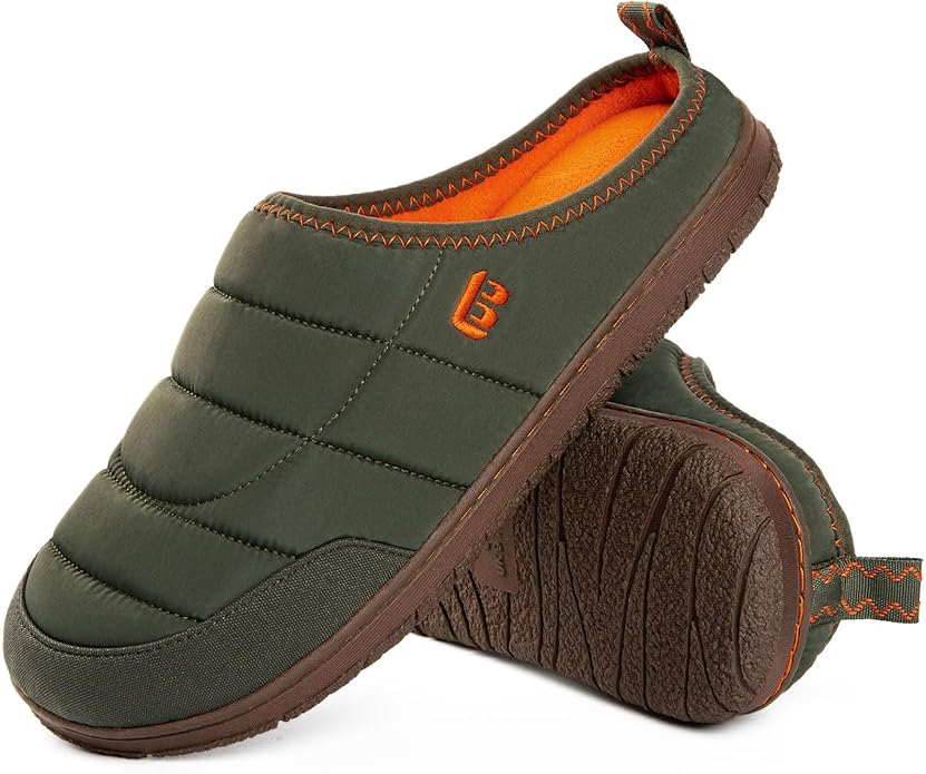 LongBay Men's Memory Foam Slip-on House Slippers