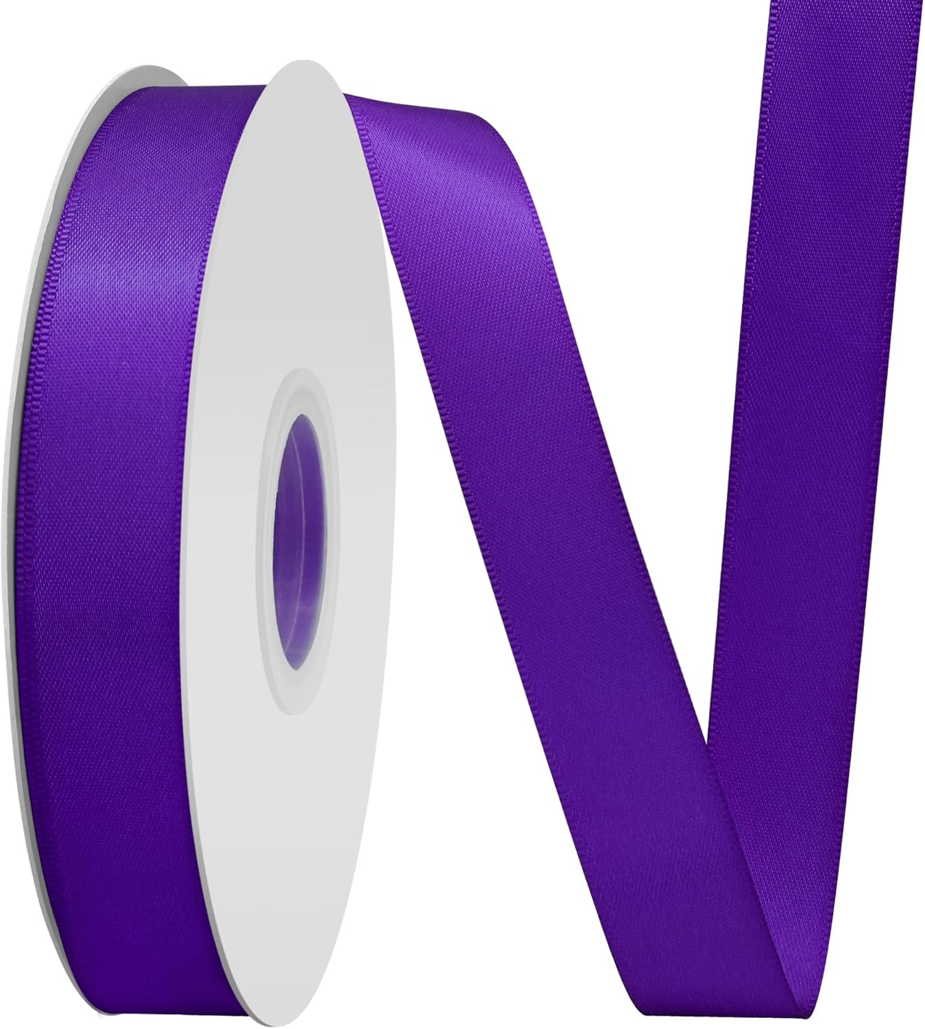 Purple Satin Ribbon 3/4" X 50 Yards Solid Color Double Faced Ribbons Perfect for Crafts Wedding Decor Bow Making Arts Sewing and More