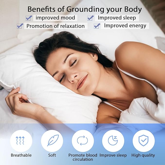 Grounding Mat,Grounding Wrist Strap,Reconnect to The Earth Improve Sleep Help with Anxiety,Grounding Mat at Home, Work, Yoga Mat
