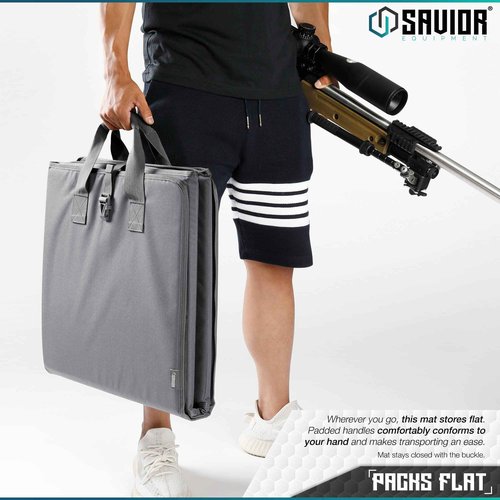 Savior Equipment Tactical Quick Release All-Purpose Shooting Mat, Deluxe Padded Foldable Design w/Carrying Handle, Bipod Preload, Extended Dust Mat