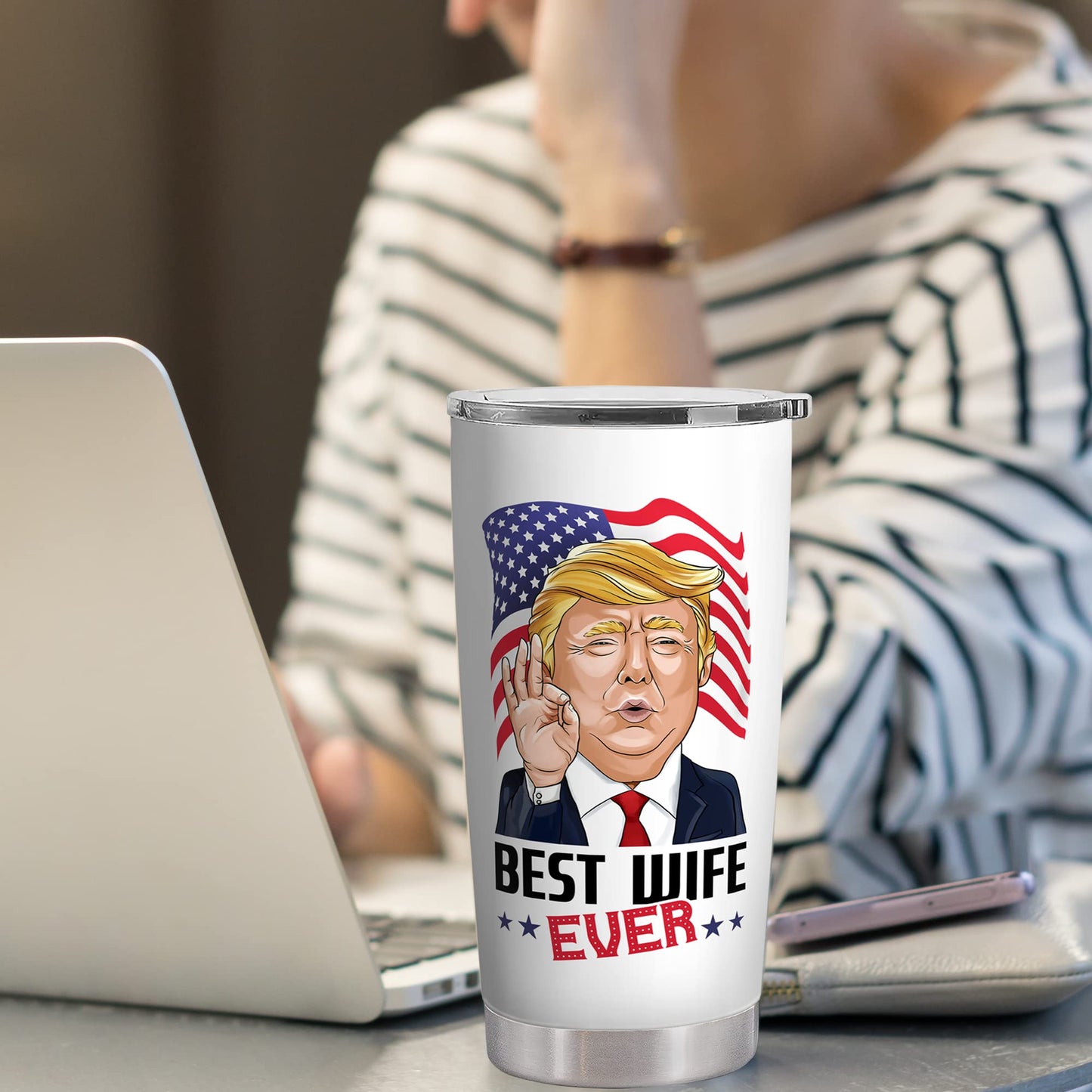 Mocosweeties Gifts for Wife from Husband - Wedding Anniversary for Women, Birthday, Christmas, Valentines Day, Mothers Day Gifts for Her - Wife Gift Ideas - 20 Oz Stainless Steel White Tumbler